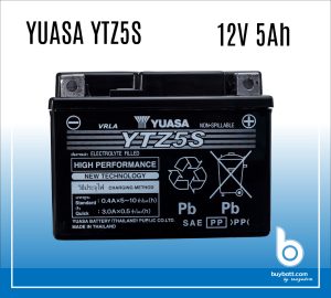 แบตมอเตอร์ไซค์ honda click 125i ขอแนะนำ แบตเตอรี่ RR JTZ5S YTZ5S YUASA Motorcycle Battery 12v 5Ah เวฟ 100 110 125i ฟีโน่ มีโอ