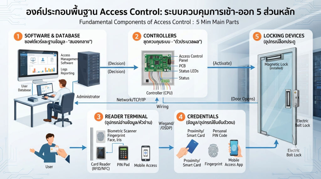 Access Control ระบบควบคุมการเข้า-ออก ออกแบบ ติดตั้ง ดูแล preventive maintenance hid zkteco hikvision